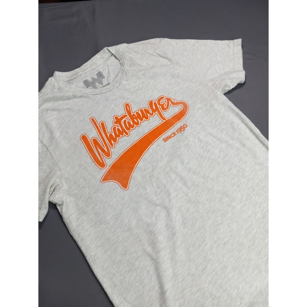 Whataburger Graphic T-Shirt Mens Small Grey Short Sleeve Cotton Blend